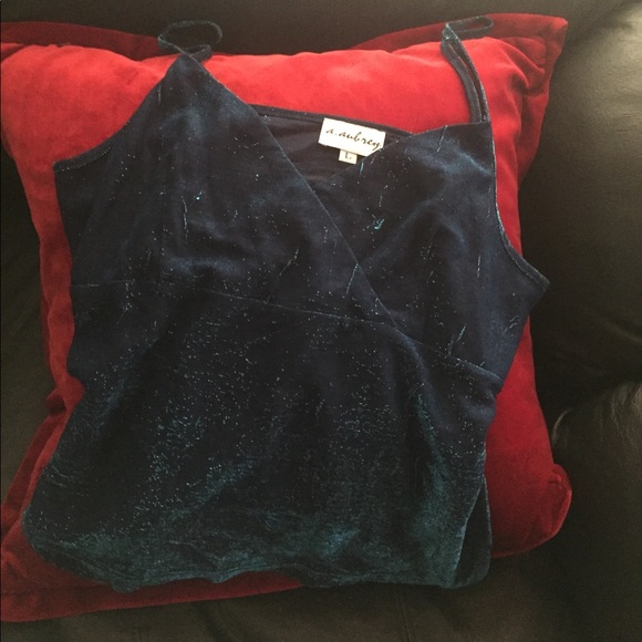 Iridescent blue spaghetti strap top - Picture 2 of 2